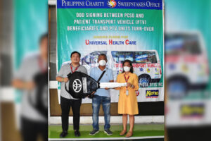 PCSO gives Ten (10) Patient Transport Vehicles to various recipients 