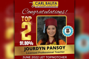 Former 4Ps grantee lands 2nd in Licensure Examination for Teachers