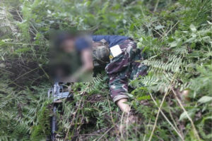 Abu Sayyaf Group bandit Ben Saji dies in a clash with government forces in Barangay Bungkaong in Patikul town, Sulu province on Thursday (Oct. 13, 2022). The troops of the Army’s 45th Infantry Battalion were on security operation when they encountered the bandits. (Courtesy of Joint Task Force Sulu)qqq