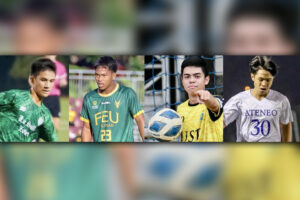 CDO KIDS. Former Cagayan de Oro based booters (l-r) Andy Lugod, Francis Iver Sambaan, Vinno Solidum, and Xavi Tan now plays for different teams in the ongoing UAAP Juniors tournament. (Contributed Photos)