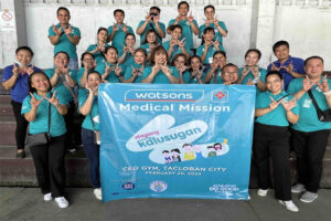Watsons volunteer employees stand proudly at the Alagang Pangkalusugan medical mission in Tacloban City