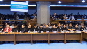 Bureau of immigration officers attend senate hearing on pastillas bribery scheme for POGO workers Read more: https://newsinfo.inquirer.net/1549020/senate-seeks-raps-vs-pastillas-scheme-bosses-others#ixzz7VswsVrHD Follow us: @inquirerdotnet on Twitter | inquirerdotnet on Facebook