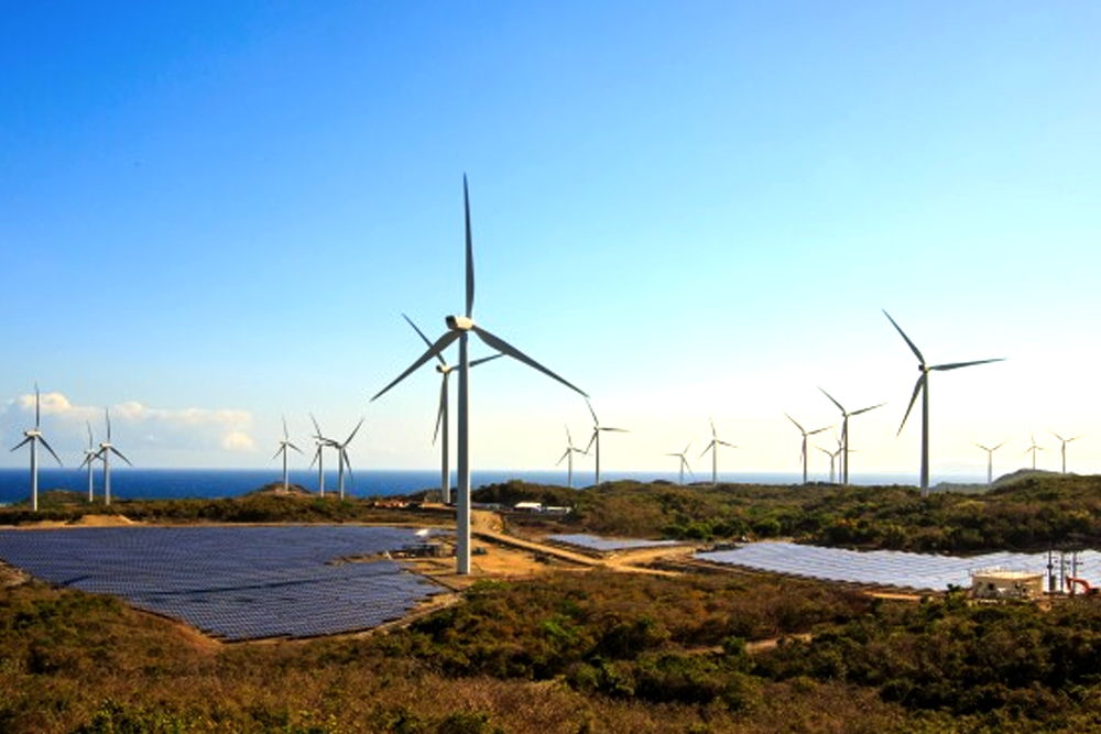 This 680-hectare combined wind and solar farm in Burgos, Ilocos Norte supplies power to more than two million households in the Philippines. (Photo courtesy of EDC | PNA)