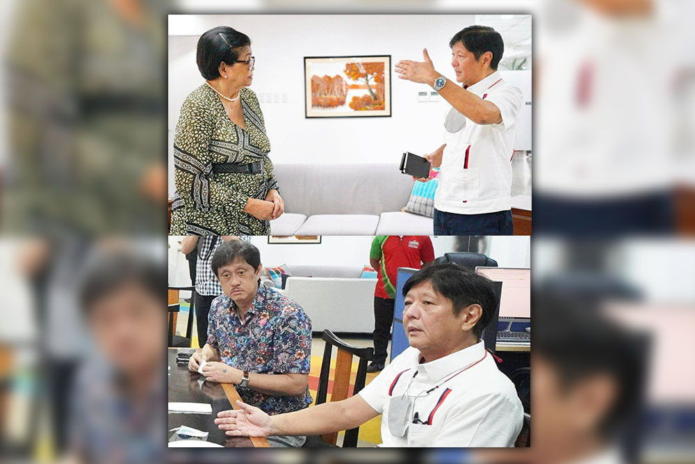 Retired UP Professor Clarita Carlos, along with ABONO Partylist Rep. Conrado Estrella III, meets with incoming President Ferdinand ‘Bongbong’ Marcos Jr. as both accepted the offer to become new members of the Cabinet. In a nearly two-hour meeting held at the BBM headquarters in Mandaluyong City on Wednesday (June 8, 2022), Carlos and Estrella were appointed as National Security Adviser and Department of Agrarian Reform Secretary, respectively. (Photo courtesy of BBM Media Bureau)