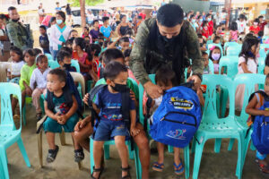 4Cav Coy leads giving of school supplies to Talakag village kids