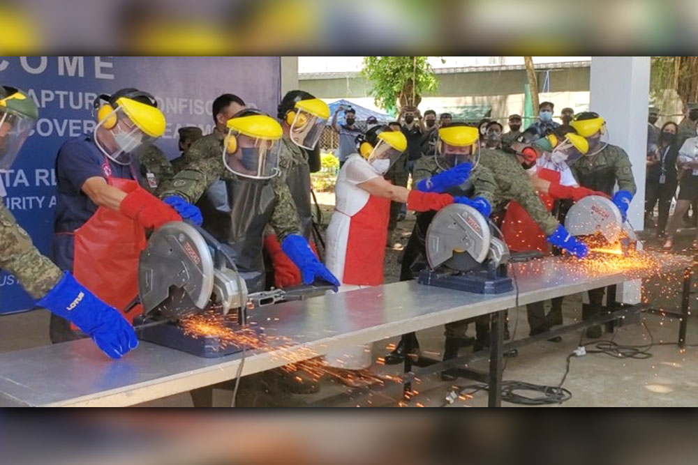 54 NPA firearms destroyed in Davao City