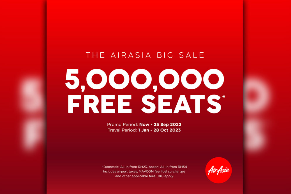 WE ARE BACK! PAINTING THE SKIES RED AirAsia’s Biggest Ever FREE Seats* Sale Launches Today 5 Million FREE Seats* Up For Grabs As All Airlines Flying High Once Again