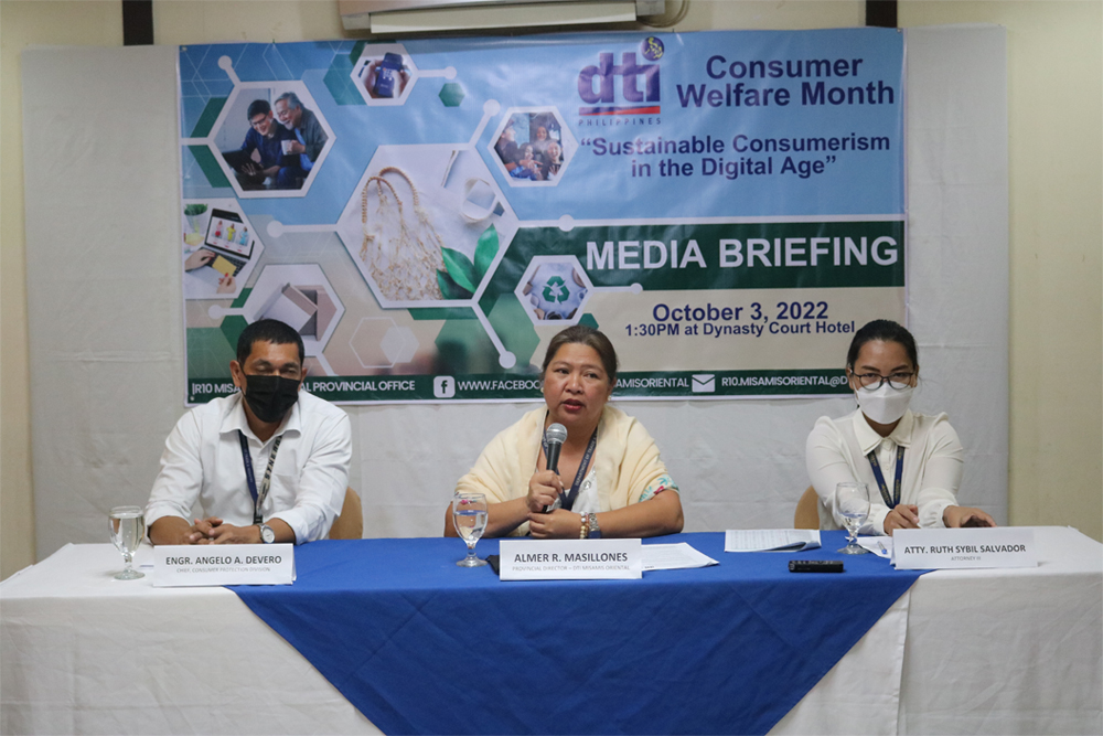 The Department of Trade and Industry Misamis Oriental provincial office conducts a press conference, October 3, 2022 in line with the celebration of Consumers' Month. (JAKA | PIA-10)