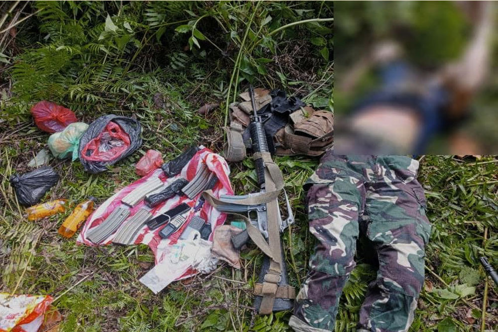 Abu Sayyaf Group bandit Ben Saji dies in a clash with government forces in Barangay Bungkaong in Patikul town, Sulu province on Thursday (Oct. 13, 2022). The troops of the Army’s 45th Infantry Battalion were on security operation when they encountered the bandits. (Courtesy of Joint Task Force Sulu)q