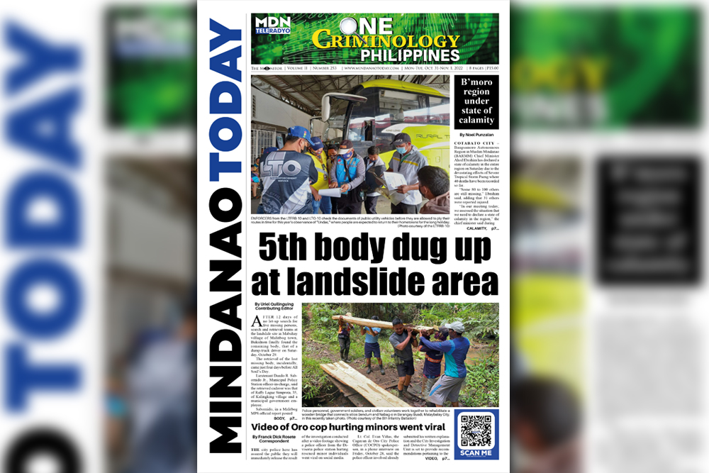 THE MINDANAO TODAY OCTOBER 31 - NOVEMBER 01, 2022