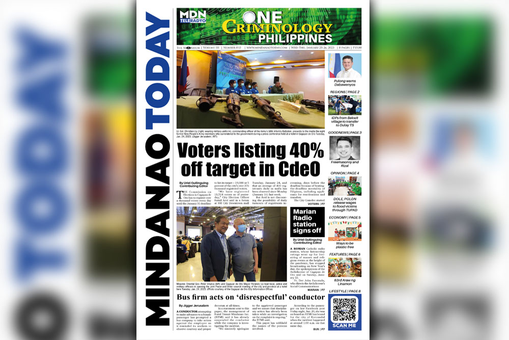 THE MINDANAO TODAY JANUARY 25-26, 2023