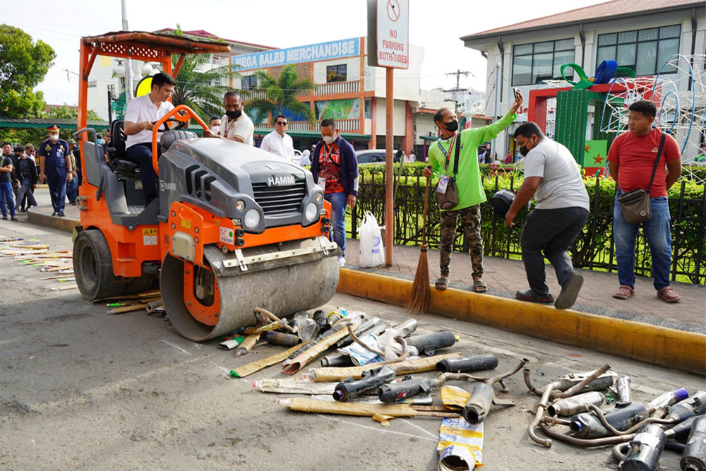 Zambo destroys modified mufflers, firecrackers