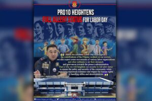PNP-10 to deploy cops to secure Labor Day events in NorMin