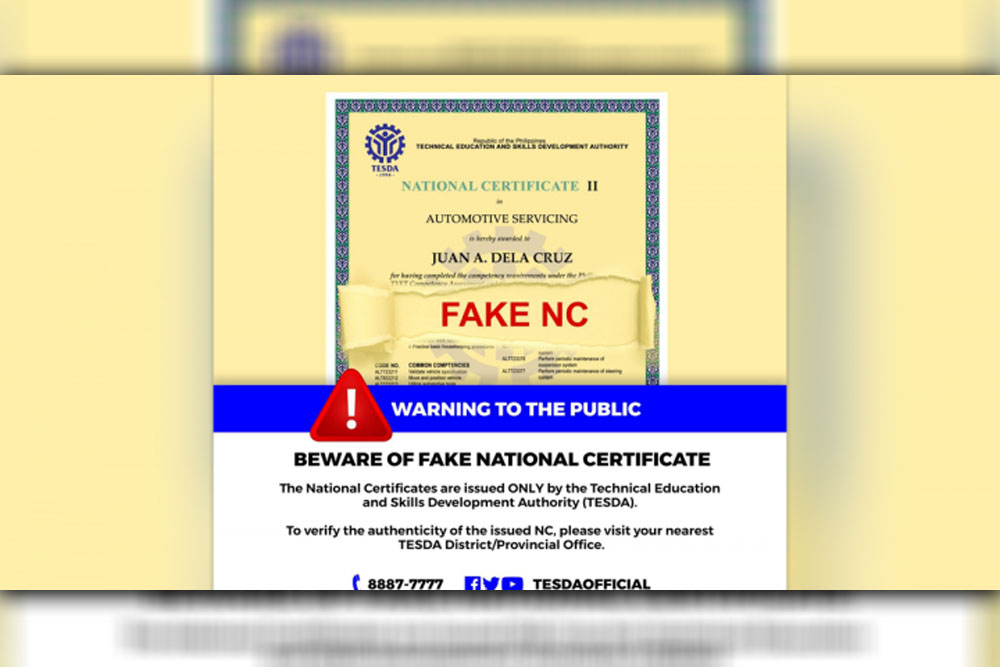 Man nabbed for selling fake TESDA certificates, driver’s licenses