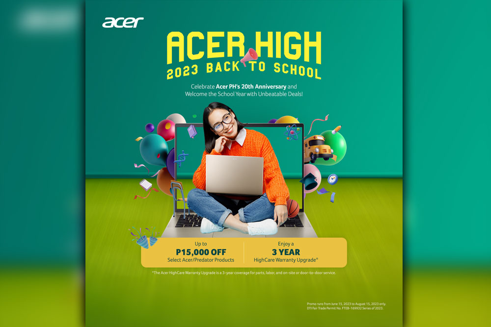 Get ready for your first day of School with Acer High 2023 Back-to-School promo