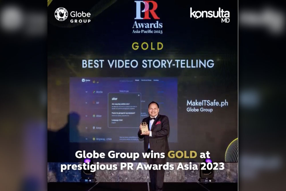 Globe Group's #MakeITSafePH campaign against cyberbullying wins Gold at PR Awards Asia 2023