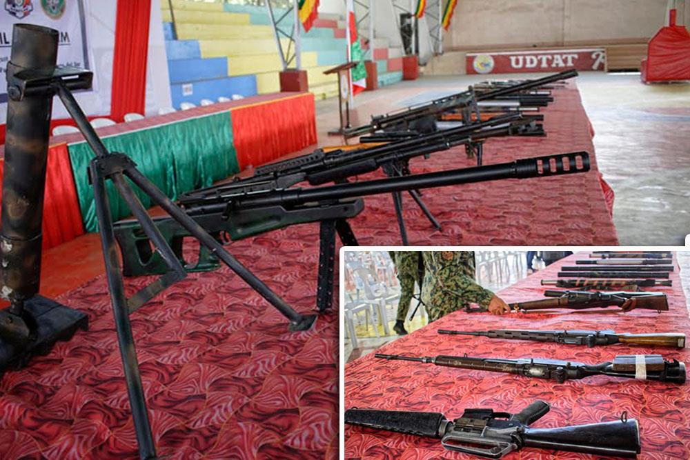 Maguindanao Sur village execs surrender 18 firearms, explosives