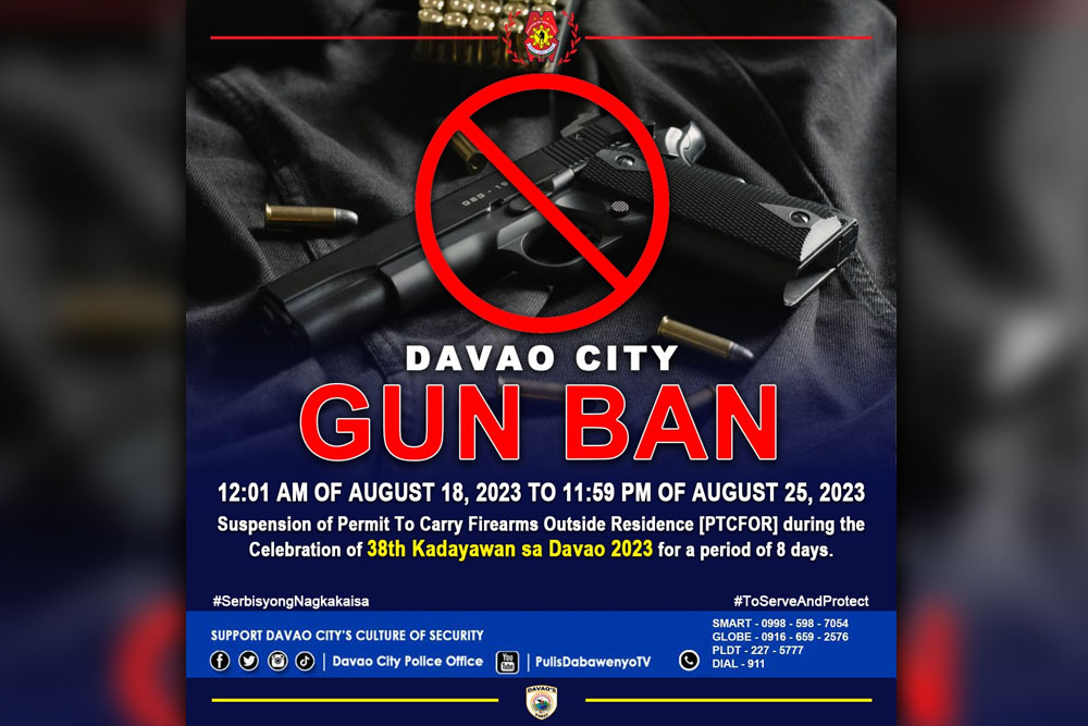 PNP enforces gun ban for Kadayawan fest