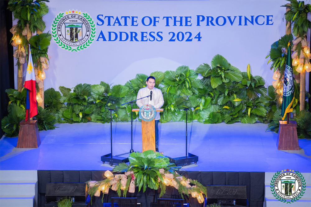 Governor Xavier Jesus Romualdo shared an innovative tech-driven strategy to bridge agriculture and propel Camiguin towards self-sufficiency during his State of the Province Address on January 6, 2024. (Photo courtesy of PGO Camiguin)