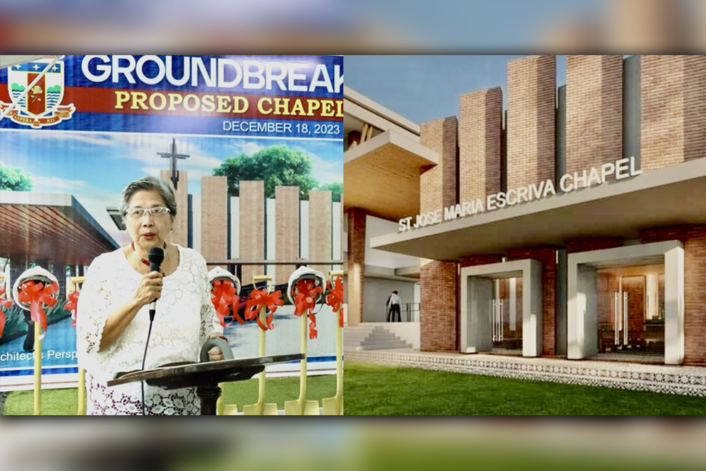 ROSEVALE SCHOOL CHAIRMAN OF THE BOARD. Annabelle Brown during the ground breaking ceremony of the Fr. Jose Maria Escriva Chapel inside the Rosevale School grounds. The concert in a project of the Rosevale School to raise funds for the construction of the chapel. (Contributed photos)