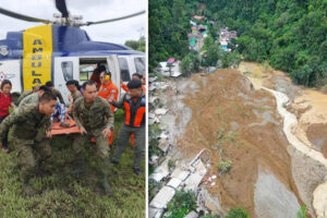 RESCUE OPS. Soldiers from the Eastern Mindanao Command rescue landslide victims in the Davao de Oro town of Maco on Wednesday (Feb. 7, 2024). Eastmincom reported that out of the 86 employees of the Apex Mining Co. initially reported trapped, 45 have been rescued and 41 are still missing. (Photo from Eastmincom)