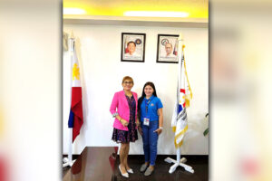 Department of Labor and Employment-10 Misamis Occidental Provincial Field Office Provincial Chief Ebba Borbon-Acosta (right) together with Sarah Mae H. Tago (left), a former Government Internship Program (GIP) beneficiary turned GIP program coordinator. (Photo courtesy of DOLE MOPFO)