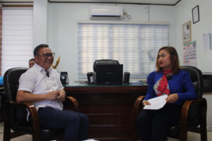 Reynaldo S. Digamo (left), regional director of the Environmental Management Bureau-10, discussed the magnitude and scale of the problem being brought about by plastic pollution during Talakayan sa PIA on the National Earth Month episode. (MBA/PIA-10)