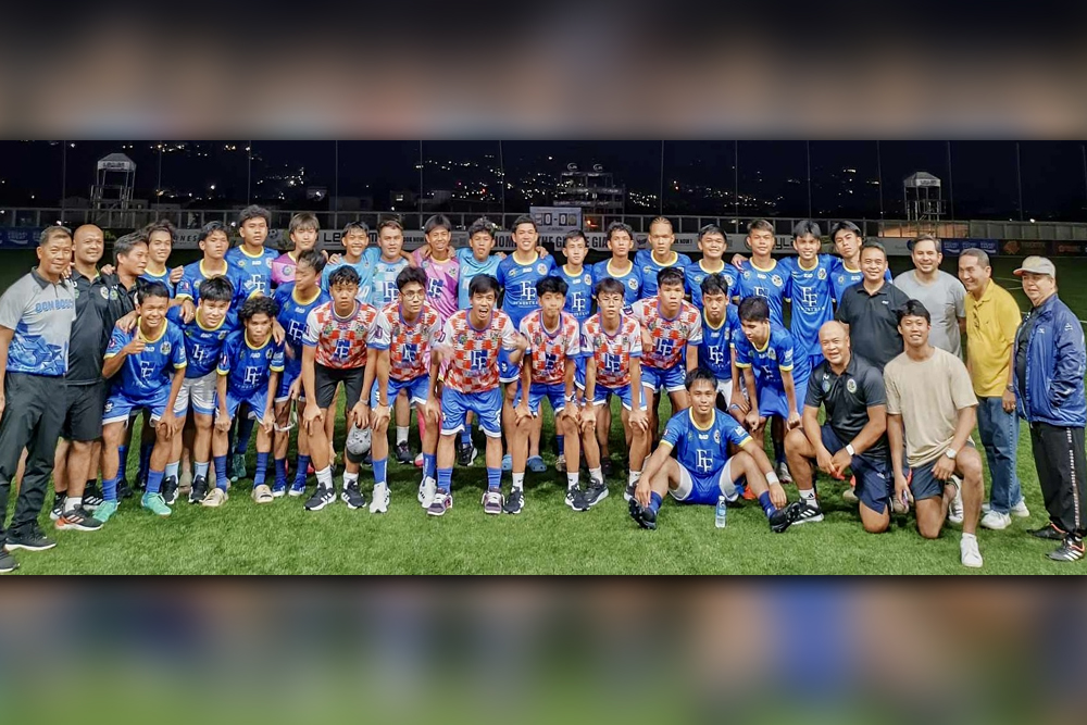 OFF TO FINAL FOUR. Central Visayas Regional Football Association (CVRFA)-Don Bosco Technology Center U19 team with their legendary coach Glen Ramos (standing left) will clash with UAAP Champion Far Eastern University (FEU) in the semis of the PFF Men’s National U19 Championship at the Rizal Memorial stadium on June 7. (Contributed photo)