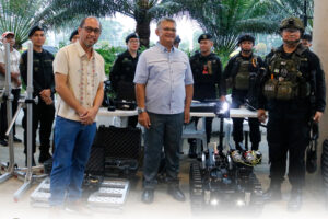ANTIBOMB. The Agusan del Sur Police Provincial Office presents its newly acquired explosive ordnance disposal robot provided by the United States Department of State Antiterrorism Assistance Program on Monday (June 10, 2024). The new equipment is seen to boost the provincial police's capability to ward off threats and terrorism. (Photo courtesy of Agusan del Sur-PIO)